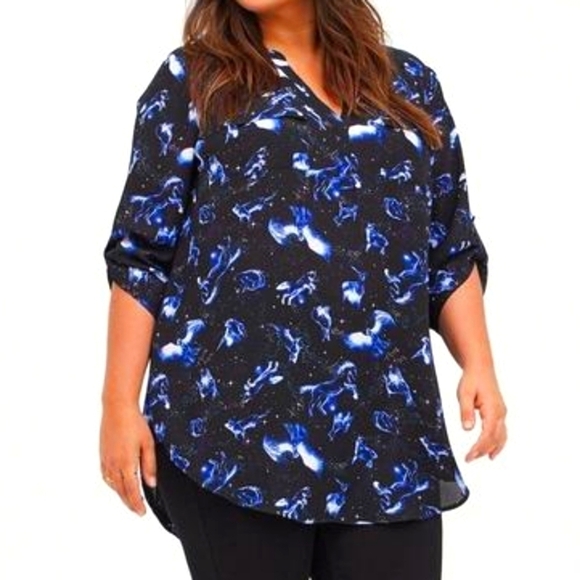 Torrid Black Harry Potter Patronus Blouse 4X - Picture 1 of 8